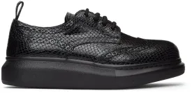 Alexander McQueen Black Croc Lace-Up Brogues