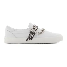 AMIRI White Bandana Chain Slip-On Sneakers