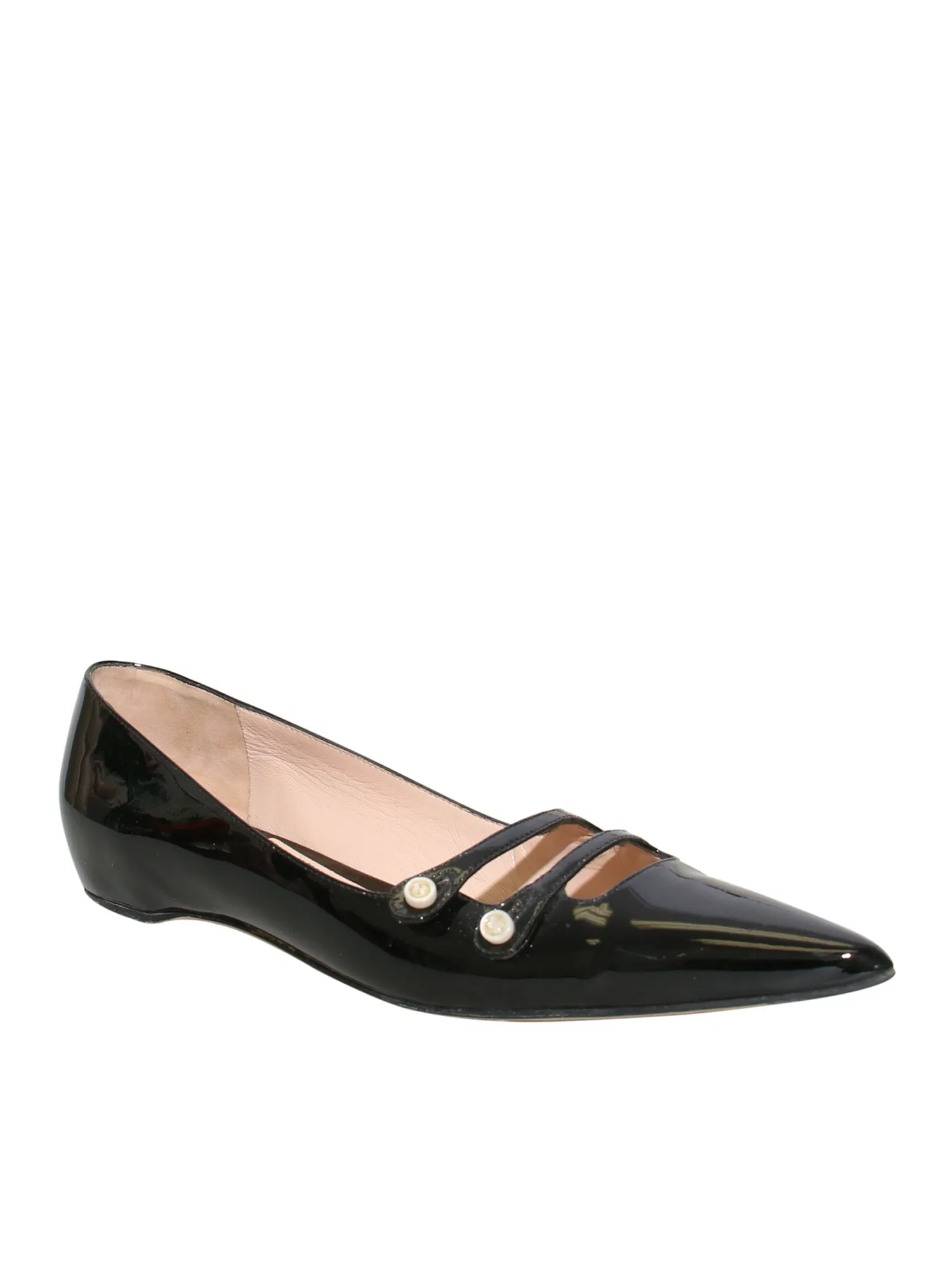 Aneta Patent Leather Pointed-Toe Flats