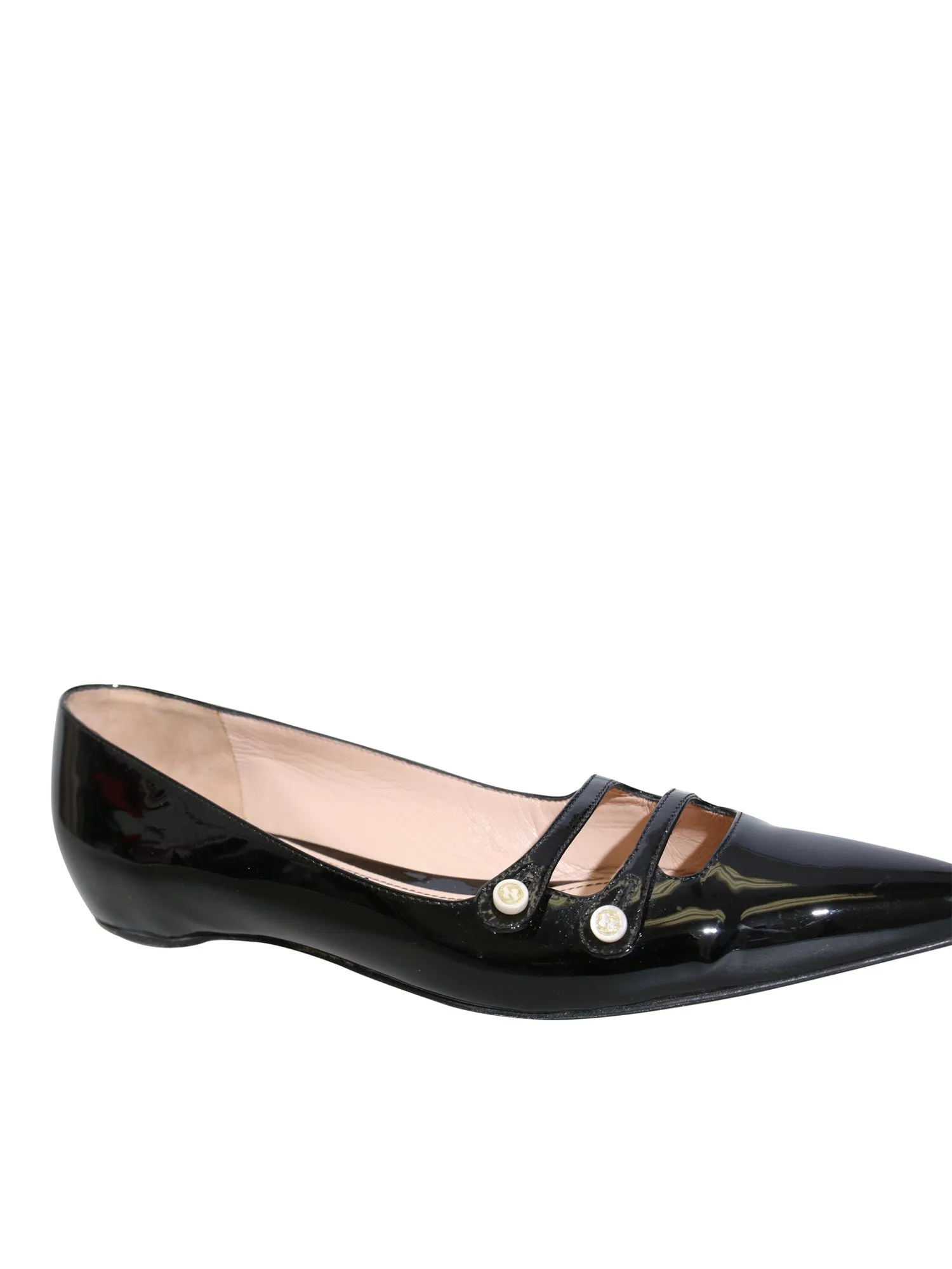 Aneta Patent Leather Pointed-Toe Flats