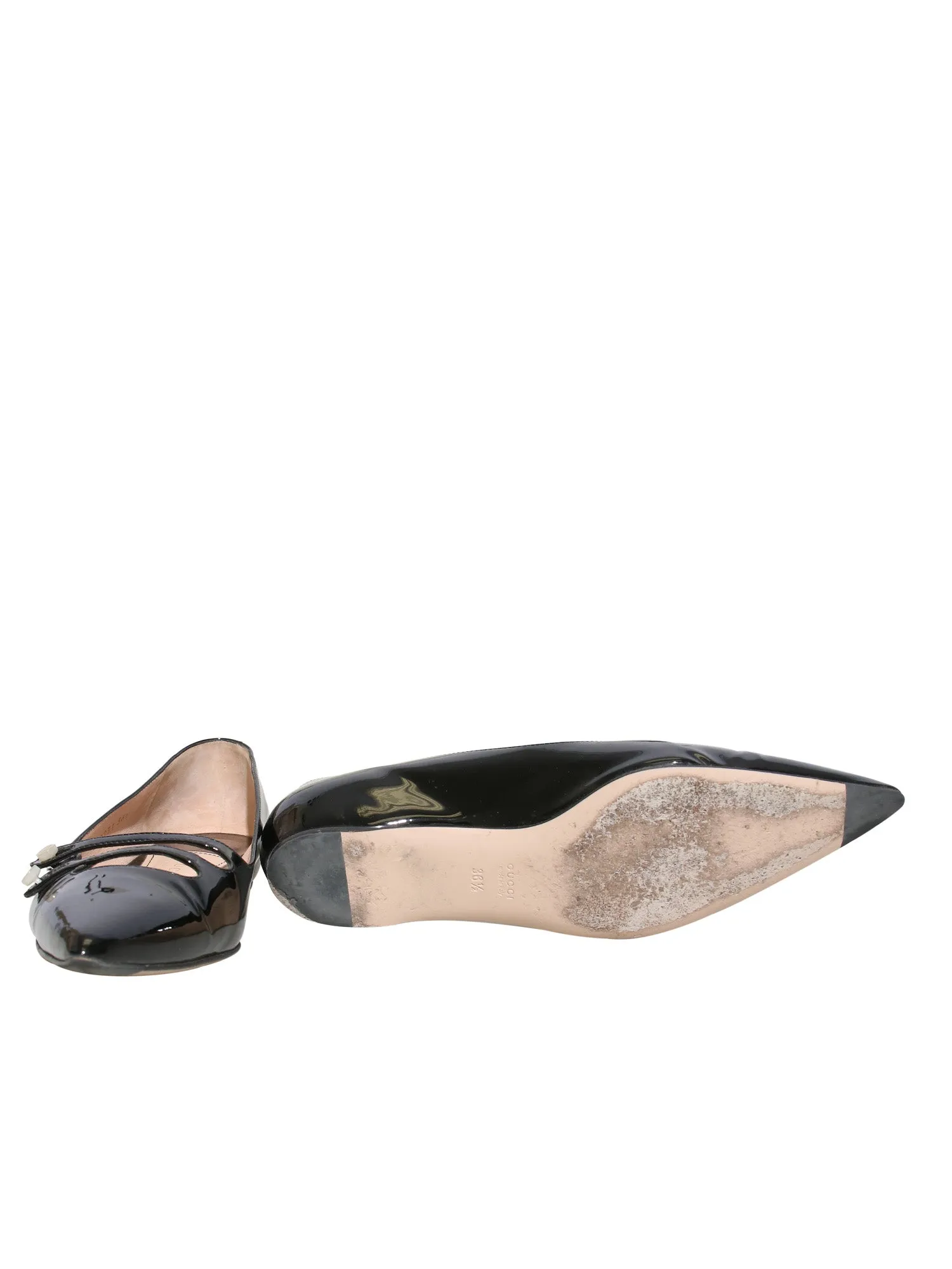 Aneta Patent Leather Pointed-Toe Flats