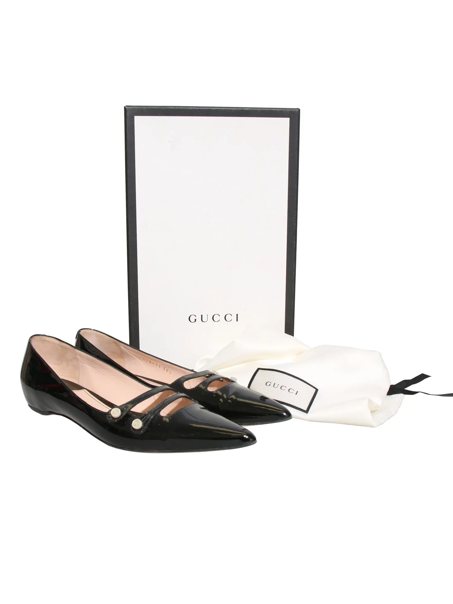 Aneta Patent Leather Pointed-Toe Flats