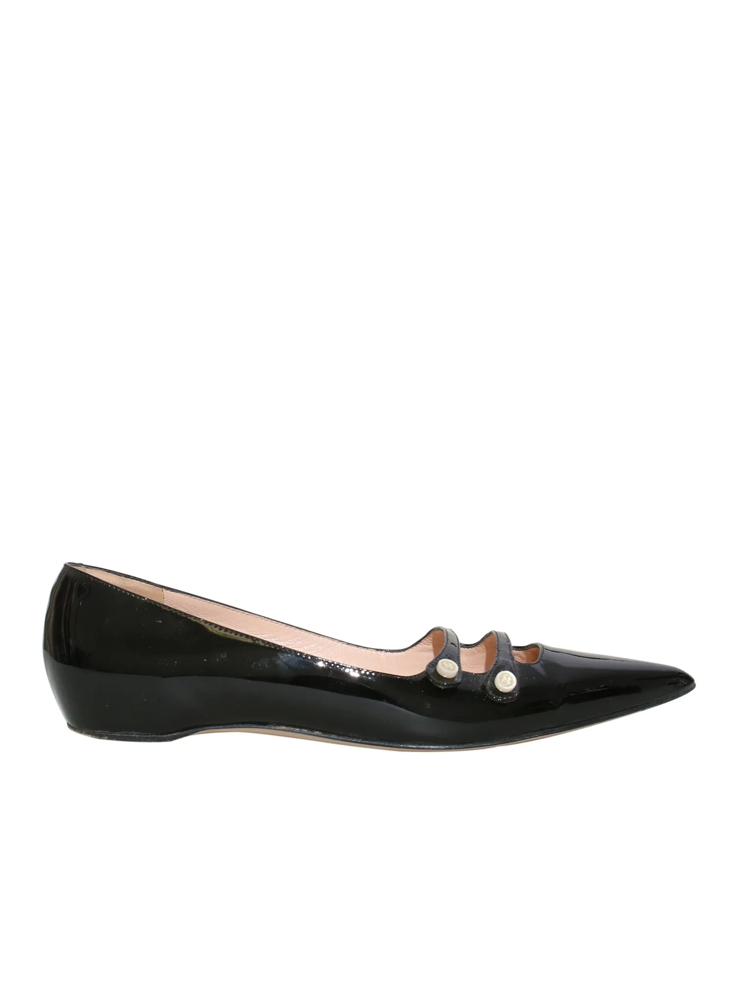 Aneta Patent Leather Pointed-Toe Flats