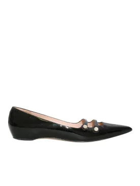 Aneta Patent Leather Pointed-Toe Flats