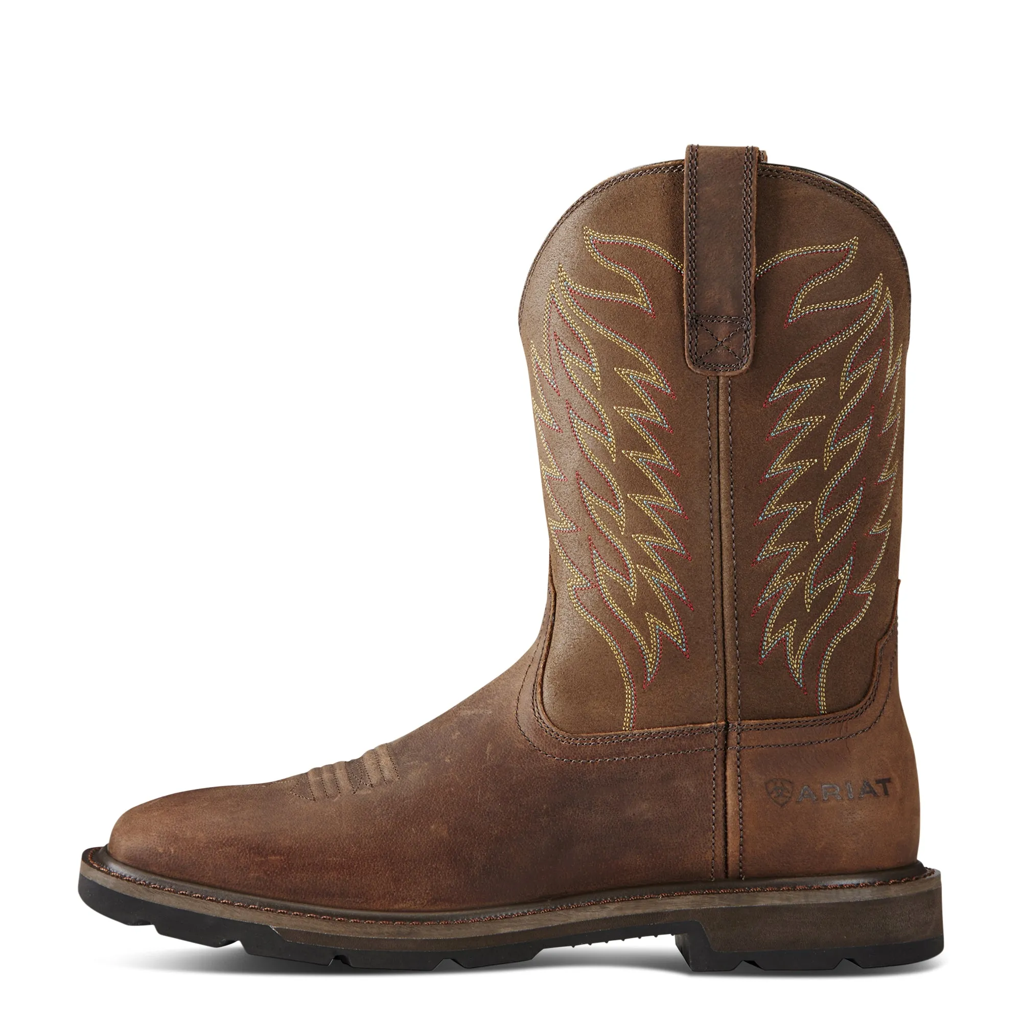 Ariat Groundbreaker Brown Wide Square Toe Steel Toe Work Boot