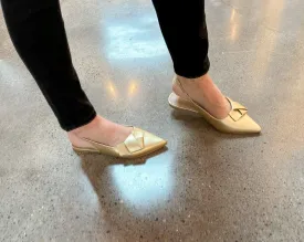 Audrey Gold Point Toe Flats