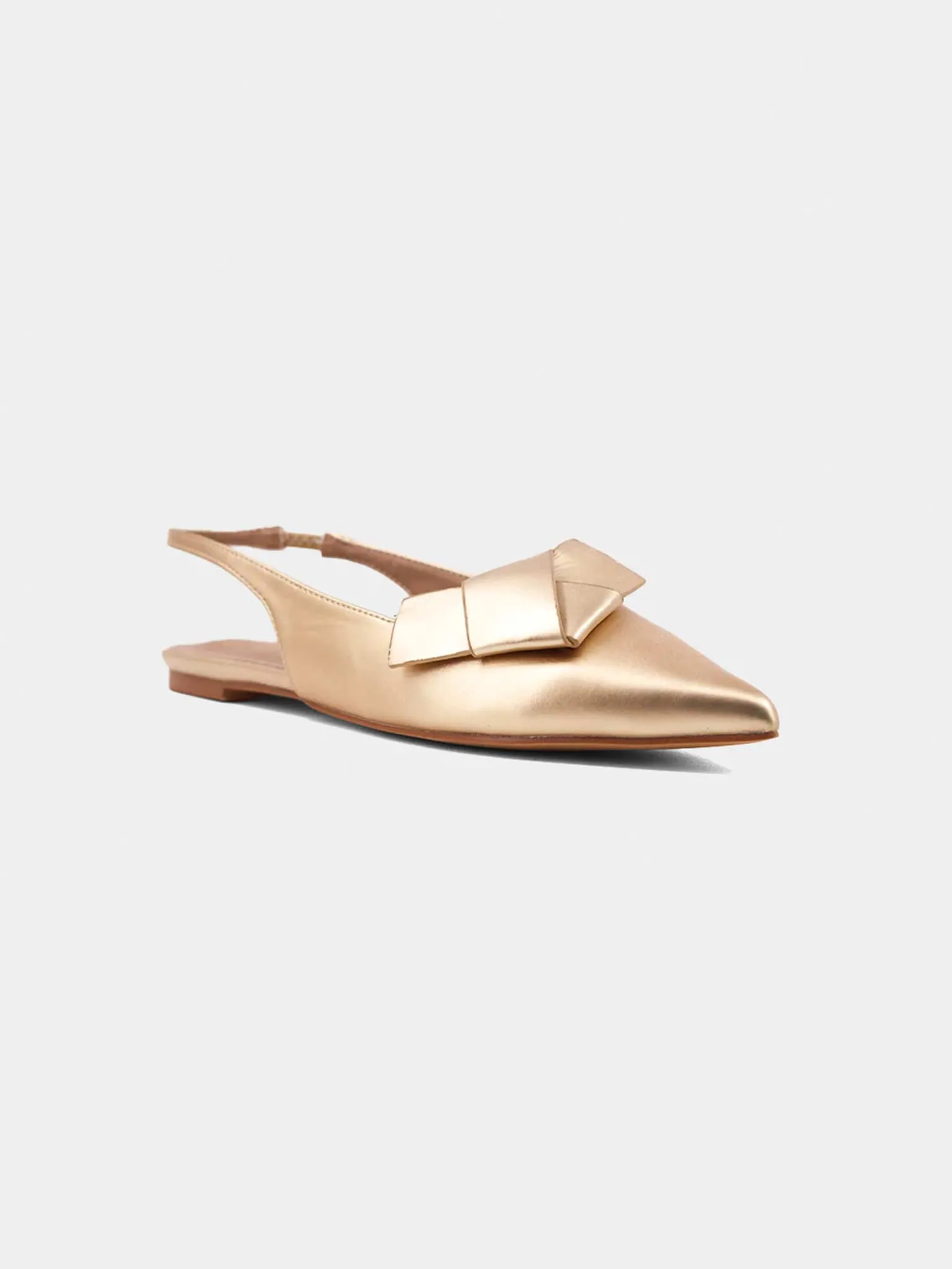 Audrey Slingback Flats in Gold