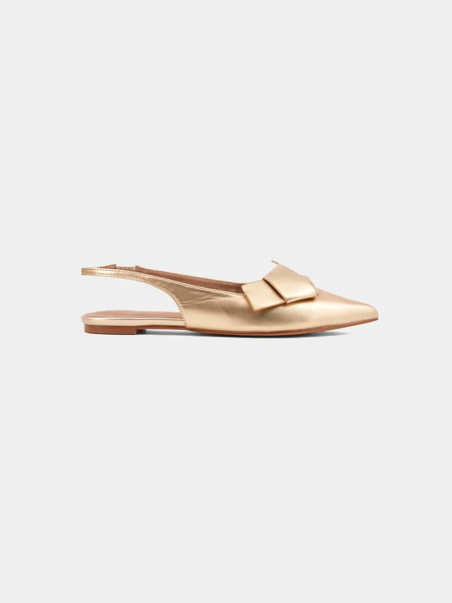 Audrey Slingback Flats in Gold