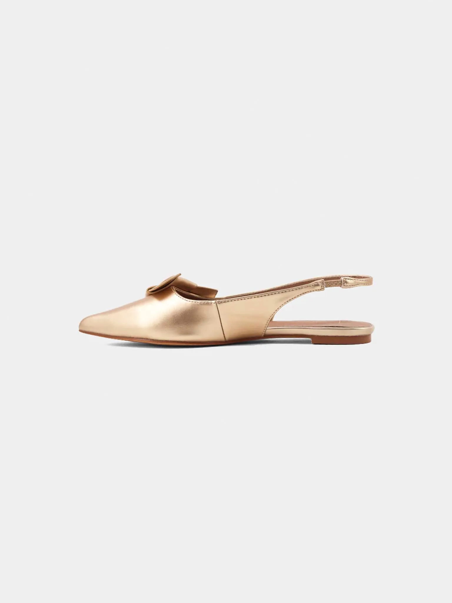 Audrey Slingback Flats in Gold