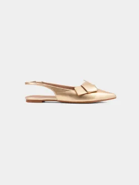 Audrey Slingback Flats in Gold