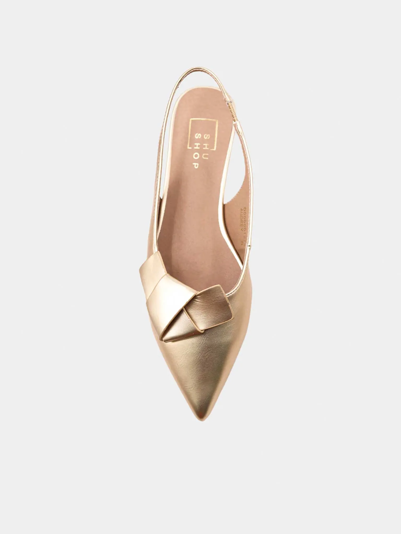 Audrey Slingback Flats in Gold