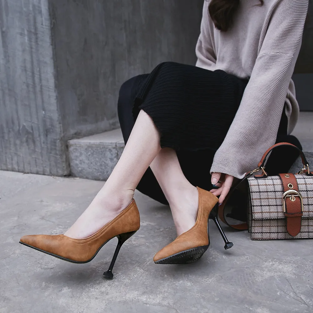 Bigsizeheels Sexy stilettos from Sier magazine- Light Brown