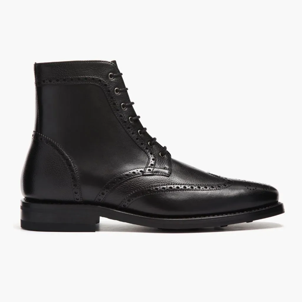 Black Wingtip Brogue Boot