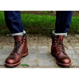 Brown Ankle Leather Boots, Handmade Men Ankle Boots