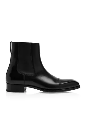 BURNISHED LEATHER ANKLE BOOTS