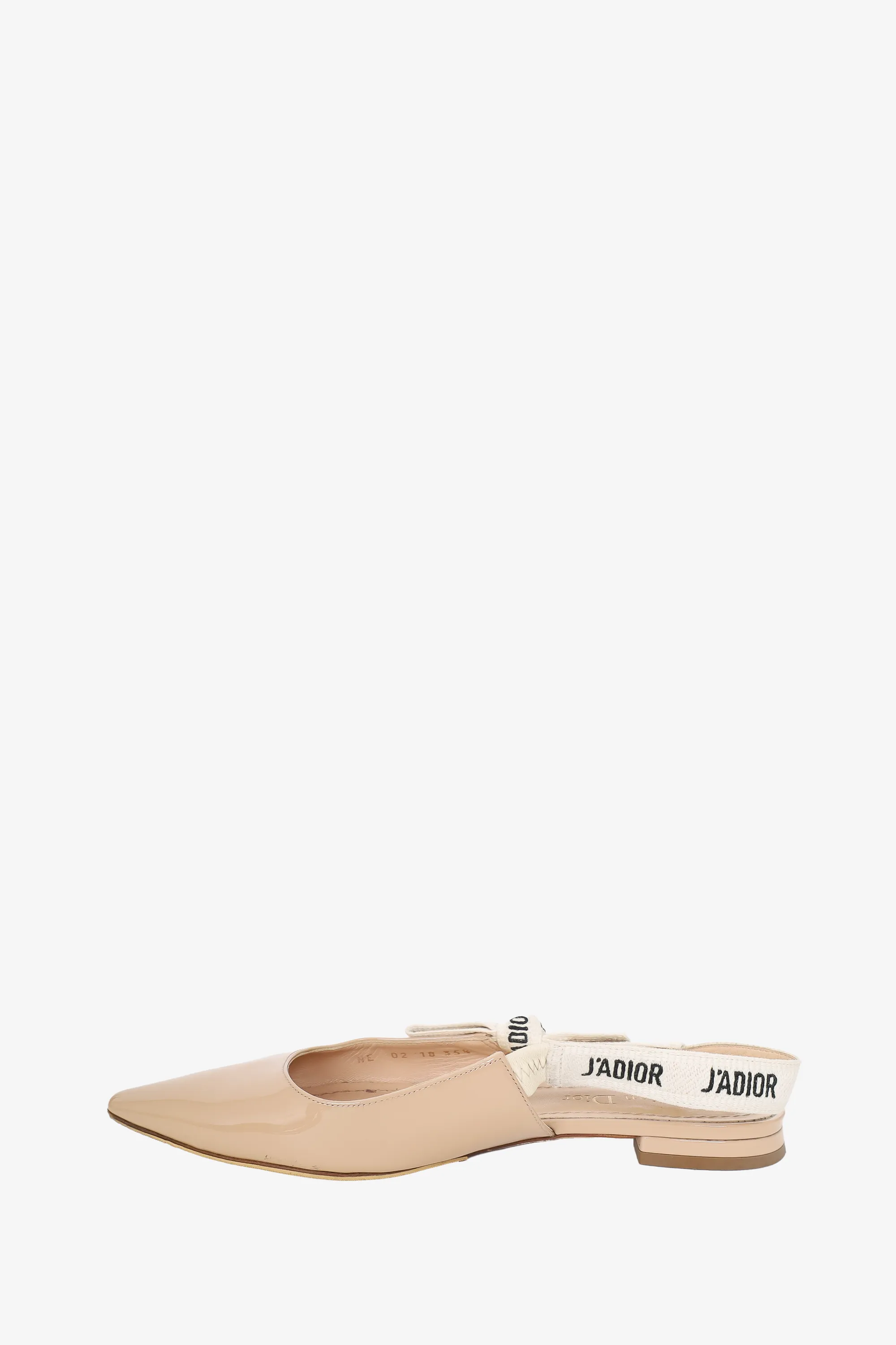 Christian Dior Beige Patent J'Adior Slingback Flats Size 35.5