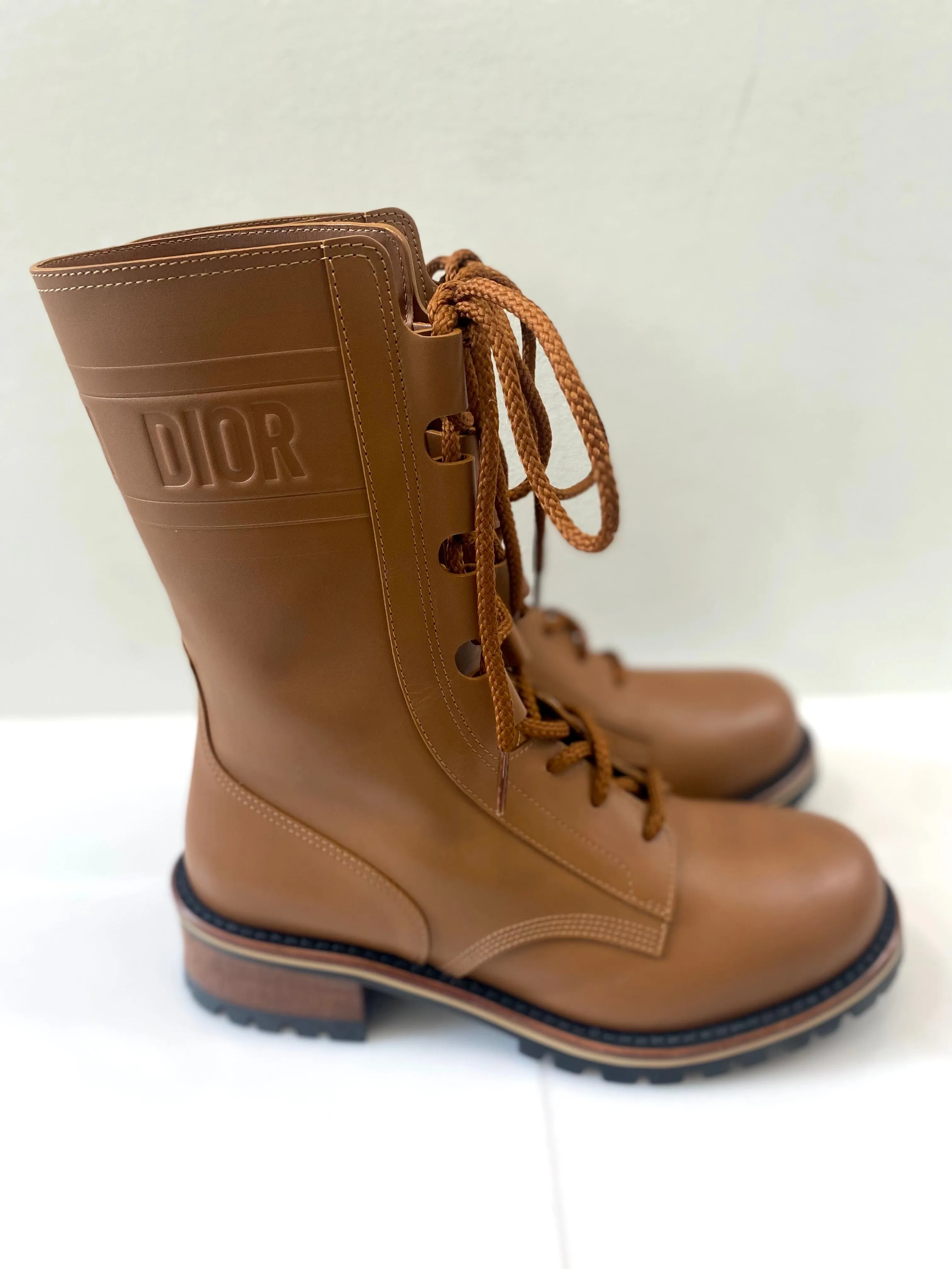 CHRISTIAN DIOR CALFSKIN QUEST COMBAT BOOTS