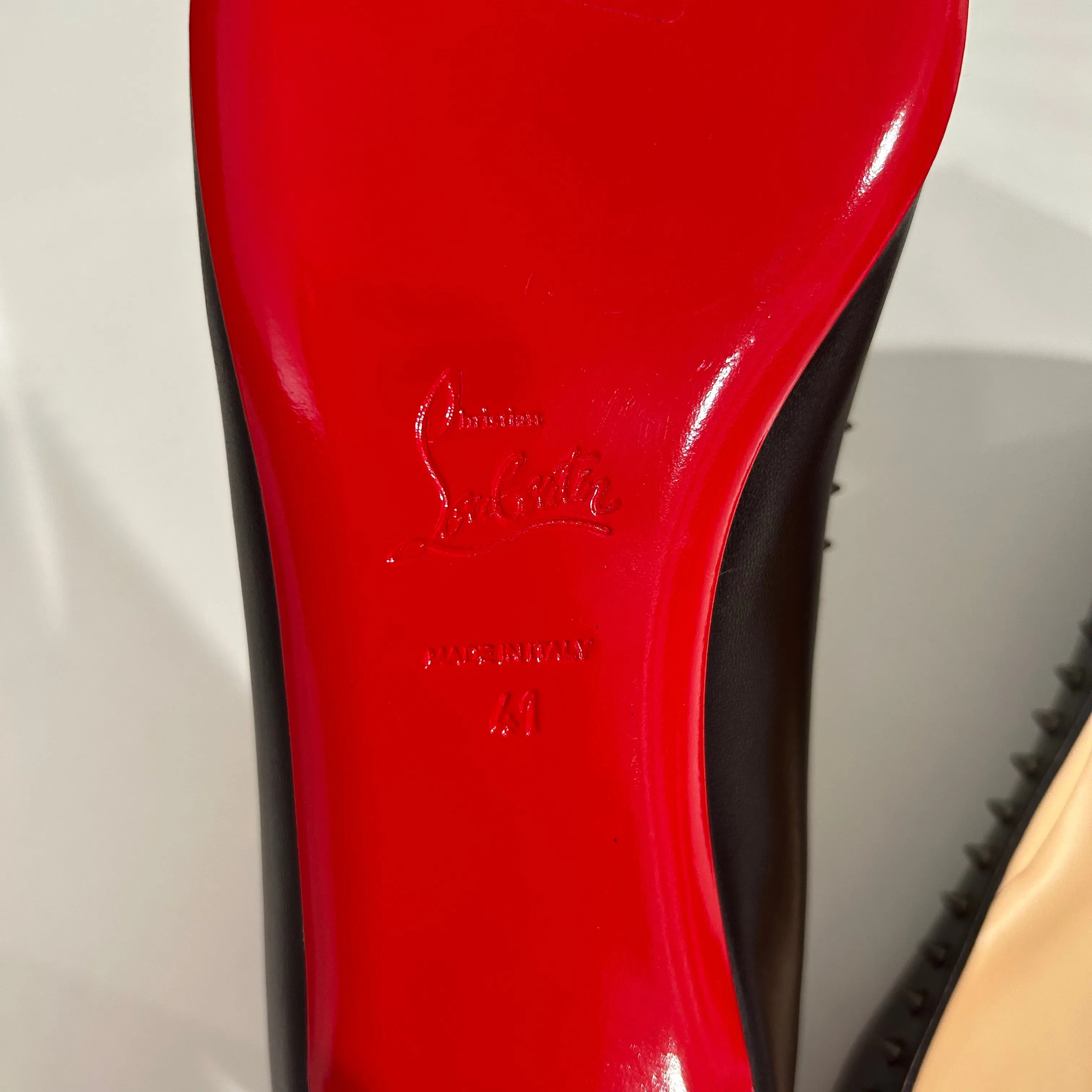 Christian Louboutin Black Spiked Anjalina Flats size 41