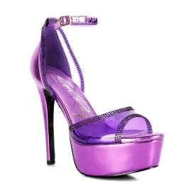 Cinderella Diamante Detail Stiletto Platform Sandals