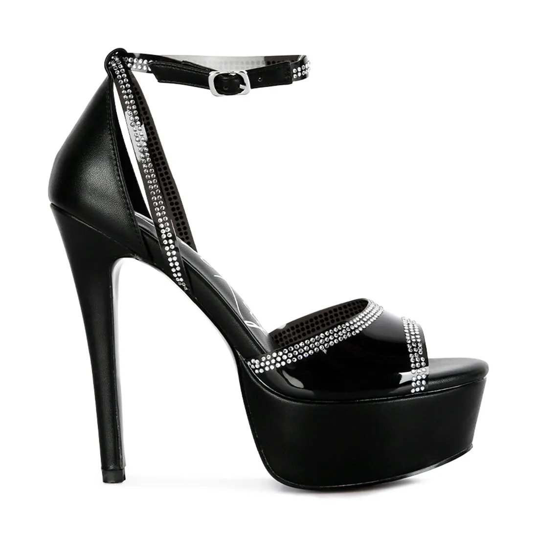 Cinderella Diamante Detail Stiletto Platform Sandals