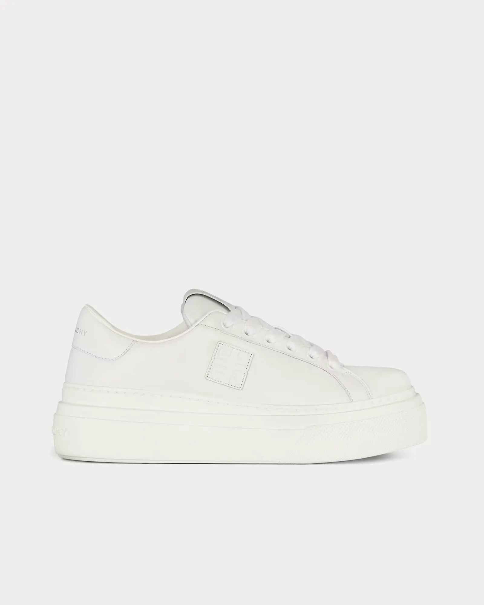 City Platform Leather White Low Top Sneakers