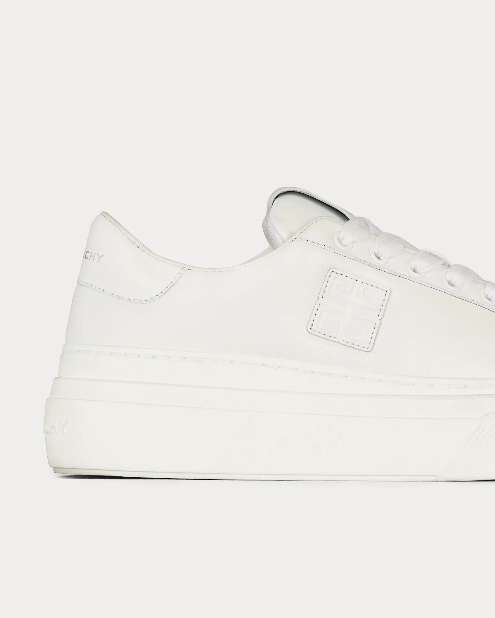 City Platform Leather White Low Top Sneakers