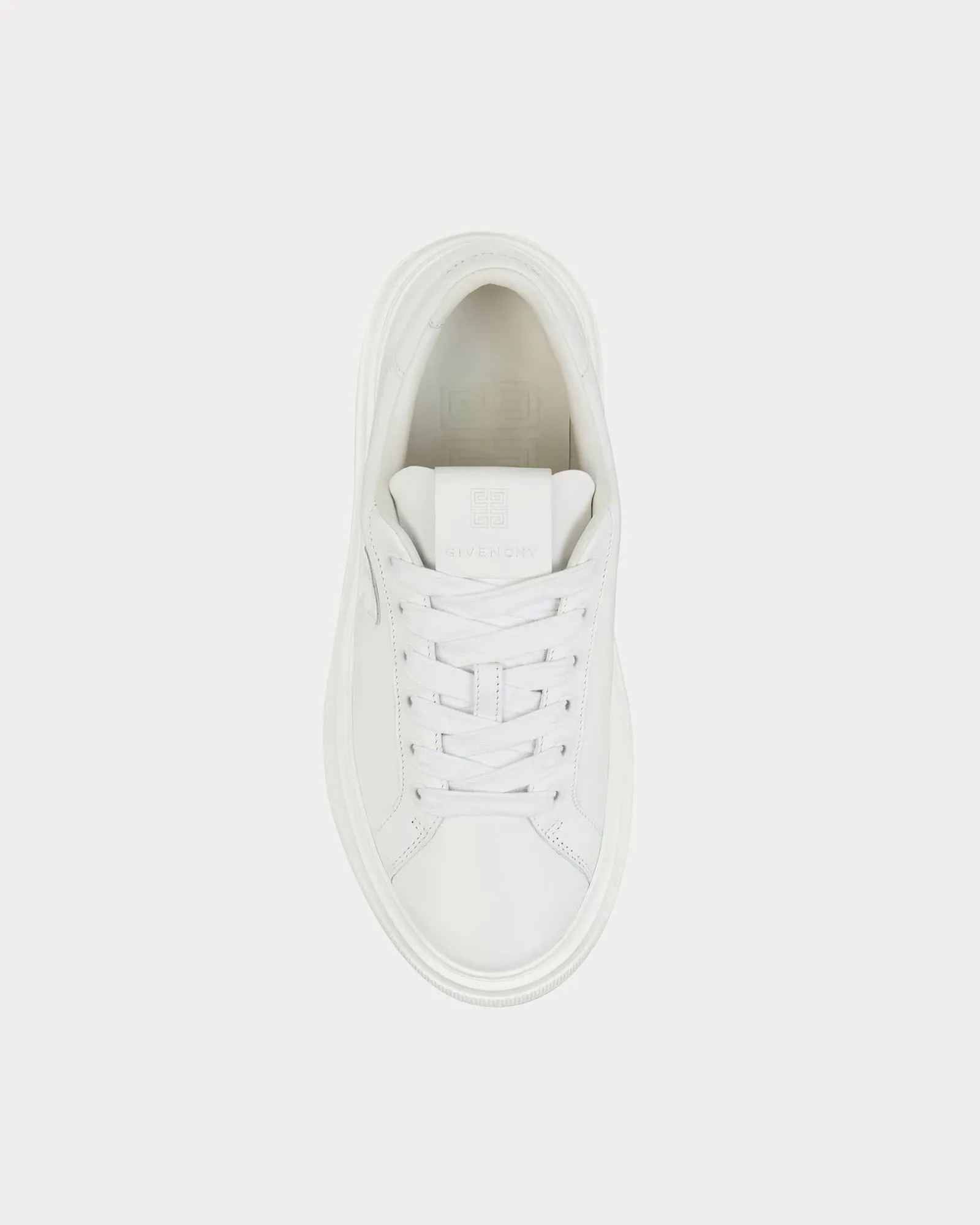 City Platform Leather White Low Top Sneakers