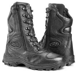 Combat Boots Tactical Black Leather with Zipper