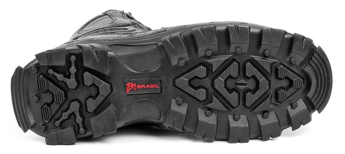 Combat Boots Tactical Black Leather with Zipper