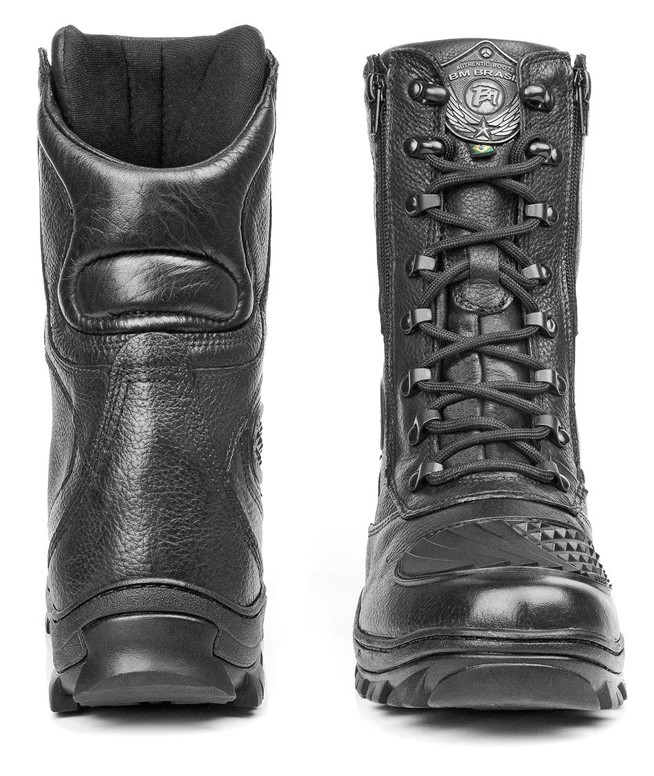 Combat Boots Tactical Black Leather with Zipper