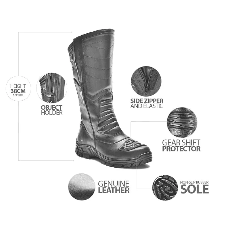 CommanderGuard Tactical Black Leather Boots
