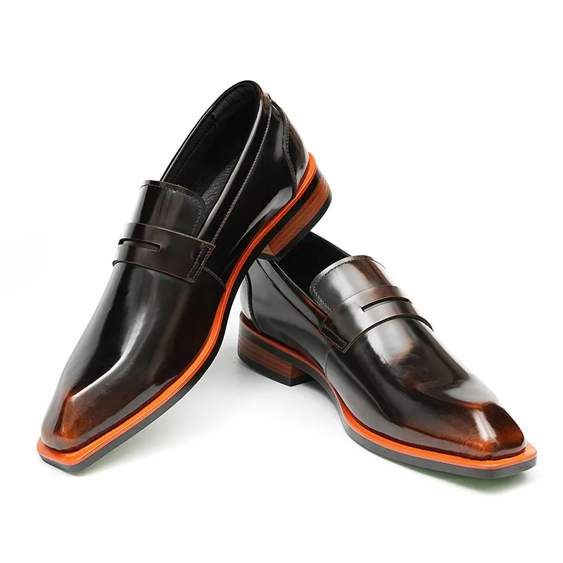 Diamoré Ebonique Croc Square Toe Brogues