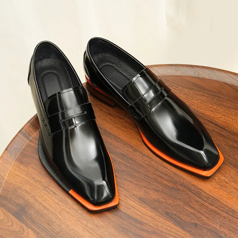 Diamoré Ebonique Croc Square Toe Brogues