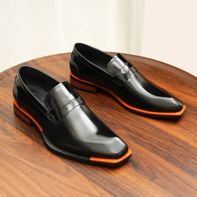 Diamoré Ebonique Croc Square Toe Brogues
