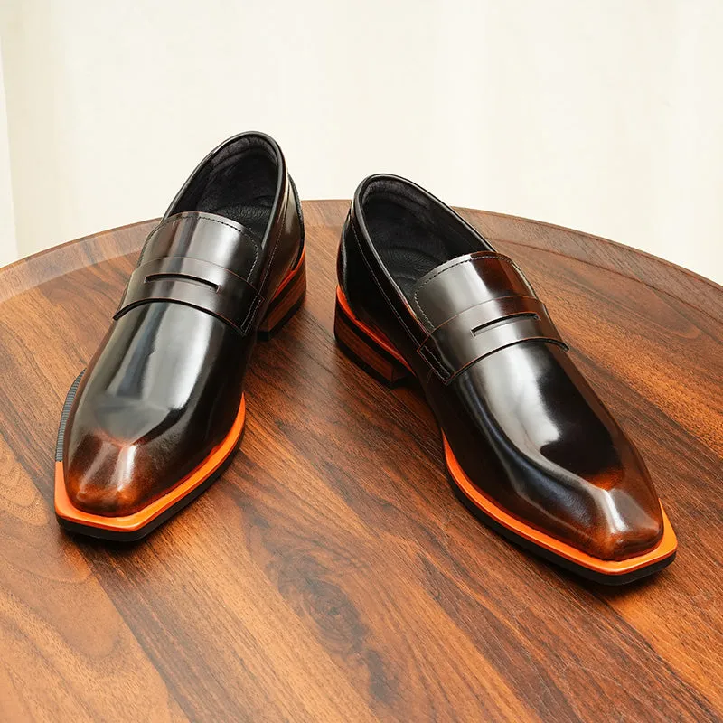 Diamoré Ebonique Croc Square Toe Brogues