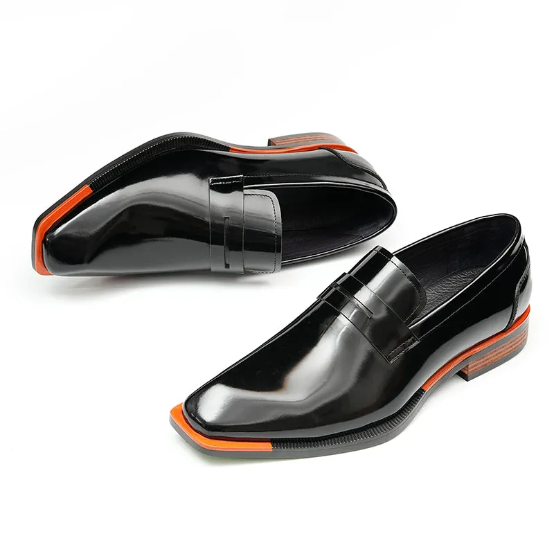 Diamoré Ebonique Croc Square Toe Brogues