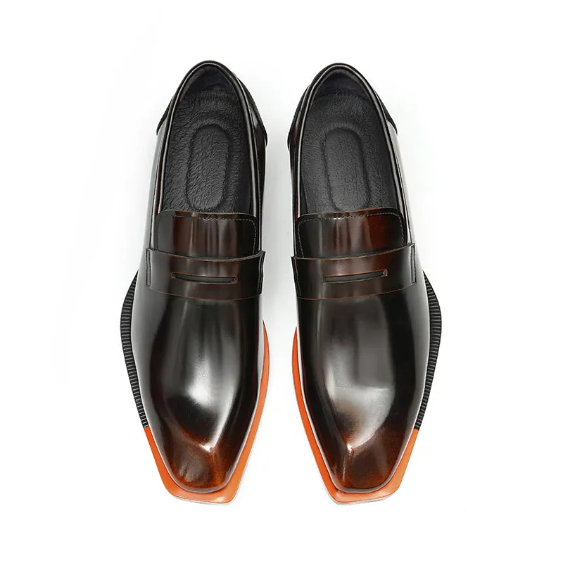 Diamoré Ebonique Croc Square Toe Brogues