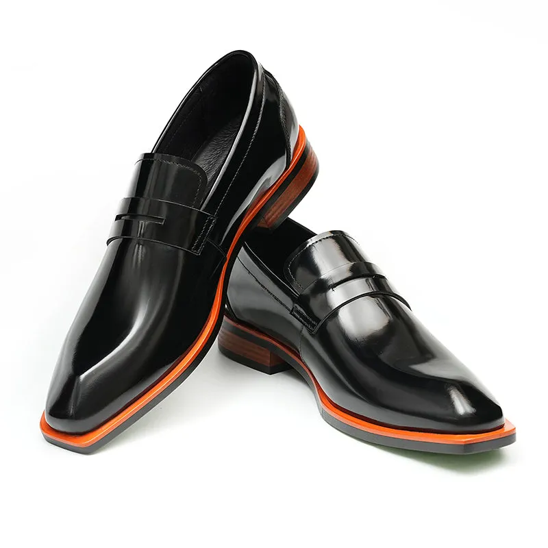 Diamoré Ebonique Croc Square Toe Brogues