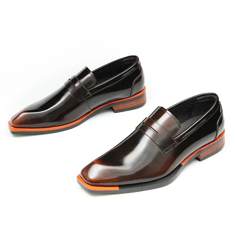 Diamoré Ebonique Croc Square Toe Brogues