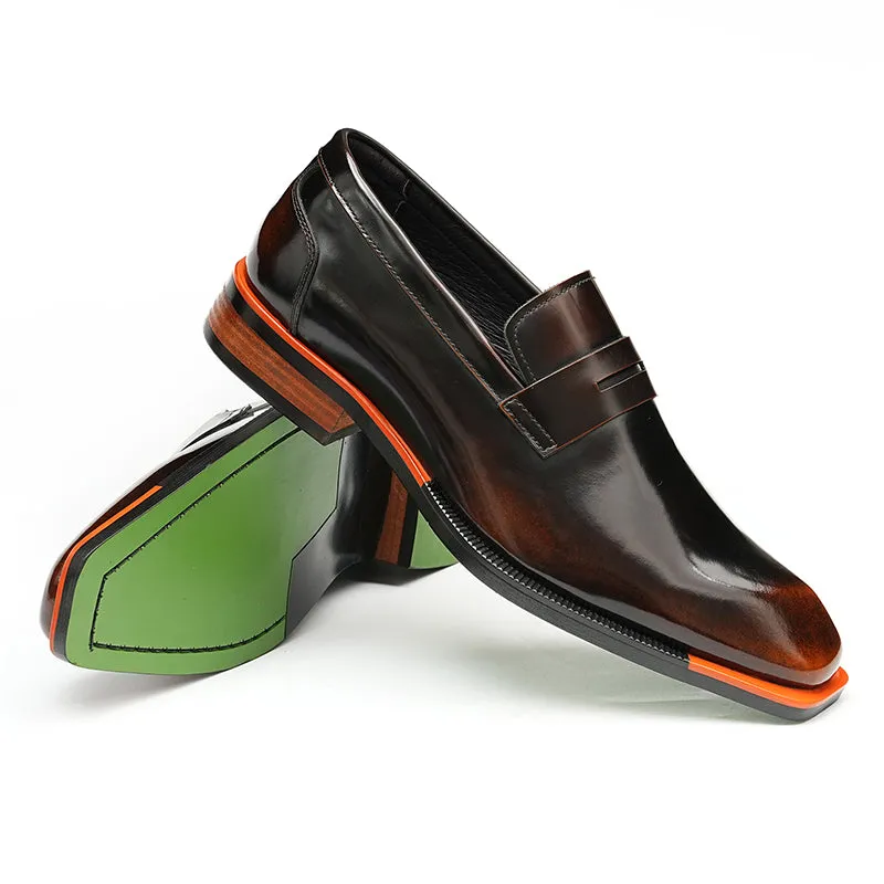 Diamoré Ebonique Croc Square Toe Brogues