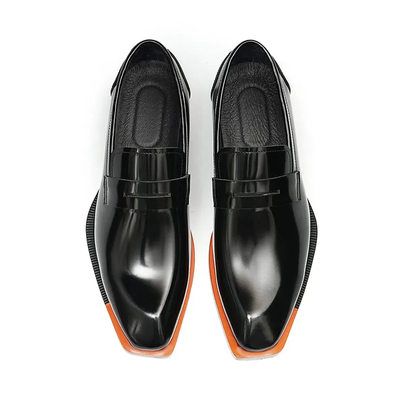 Diamoré Ebonique Croc Square Toe Brogues