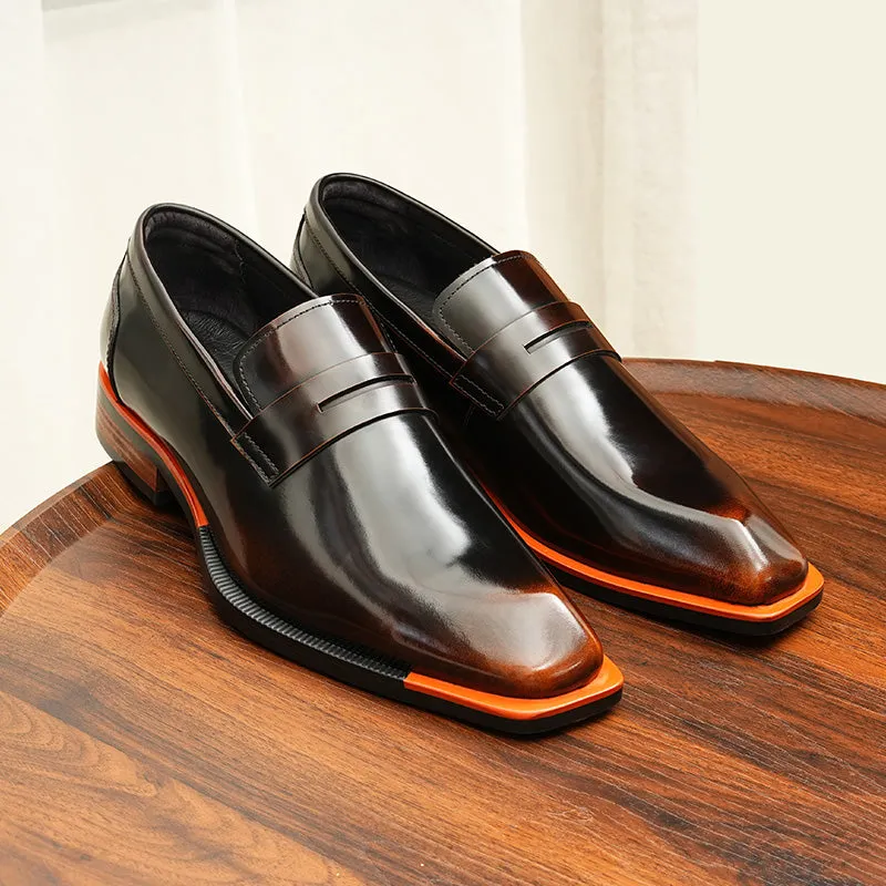 Diamoré Ebonique Croc Square Toe Brogues