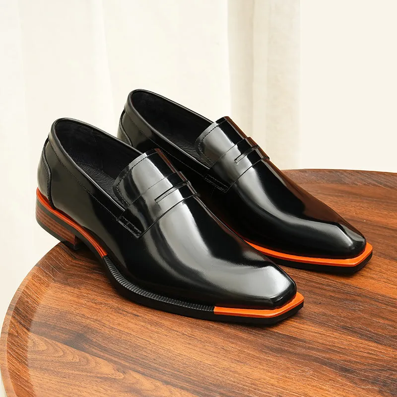 Diamoré Ebonique Croc Square Toe Brogues