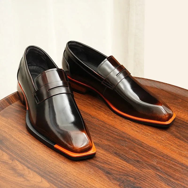 Diamoré Ebonique Croc Square Toe Brogues