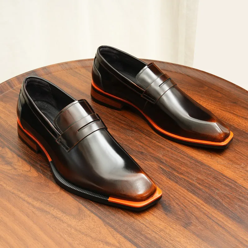 Diamoré Ebonique Croc Square Toe Brogues