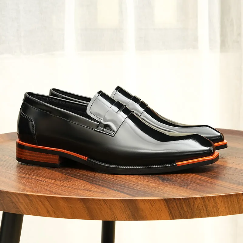 Diamoré Ebonique Croc Square Toe Brogues
