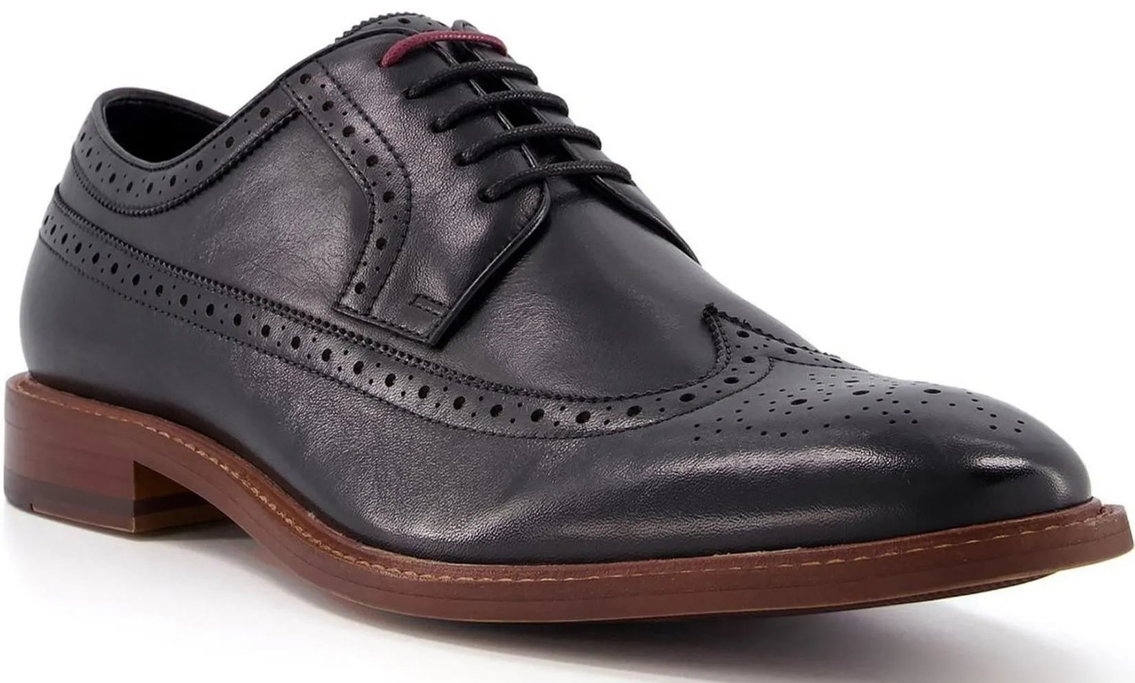 Dune London Superior Black Leather Mens Formal Brogue Casual Shoes