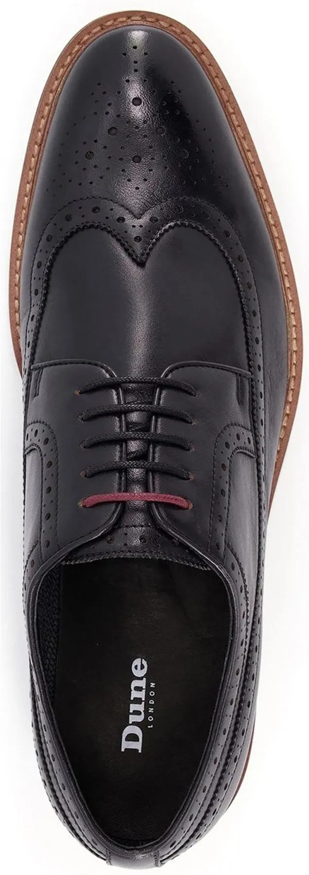 Dune London Superior Black Leather Mens Formal Brogue Casual Shoes