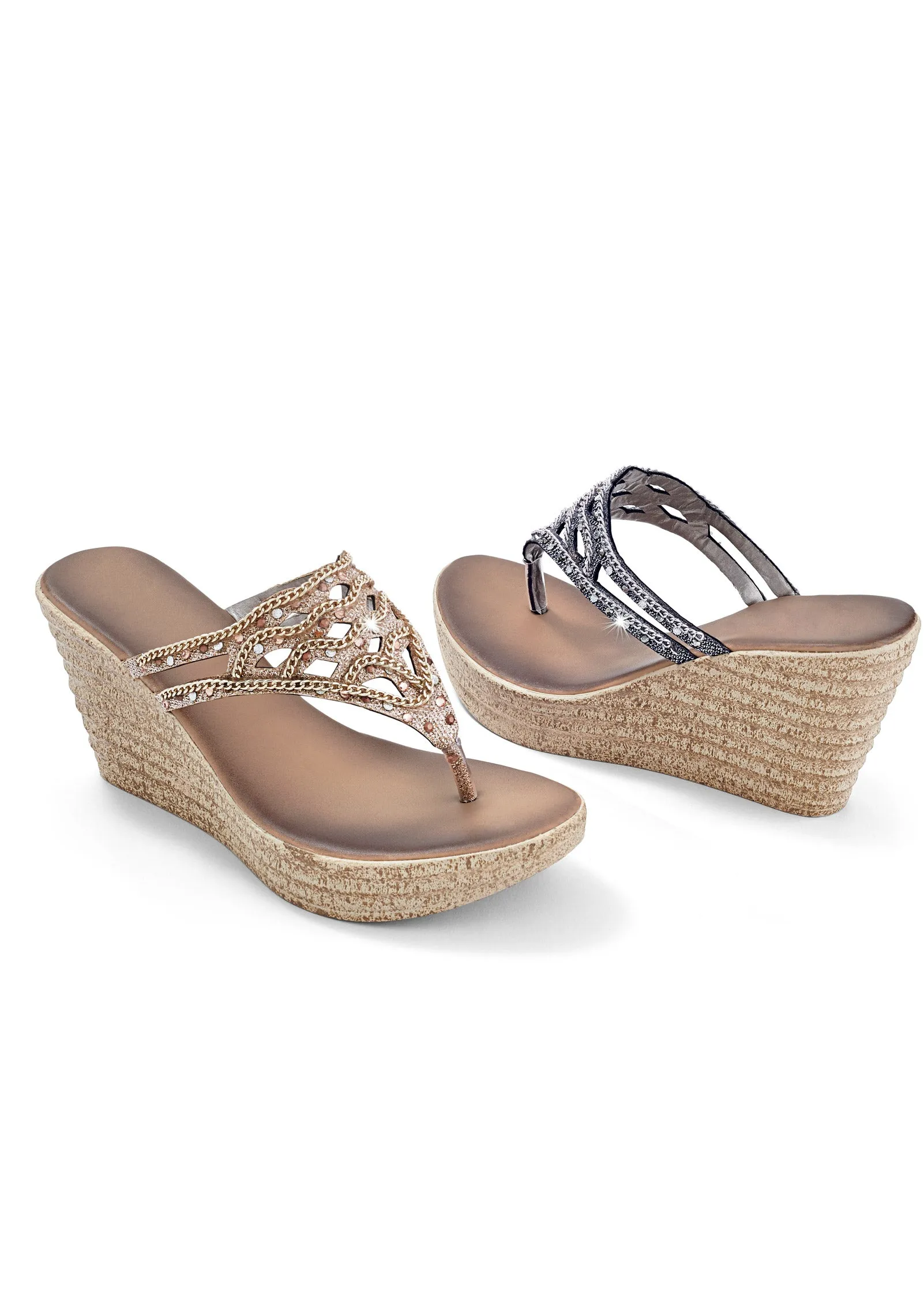 Embellished Wedges - Gold