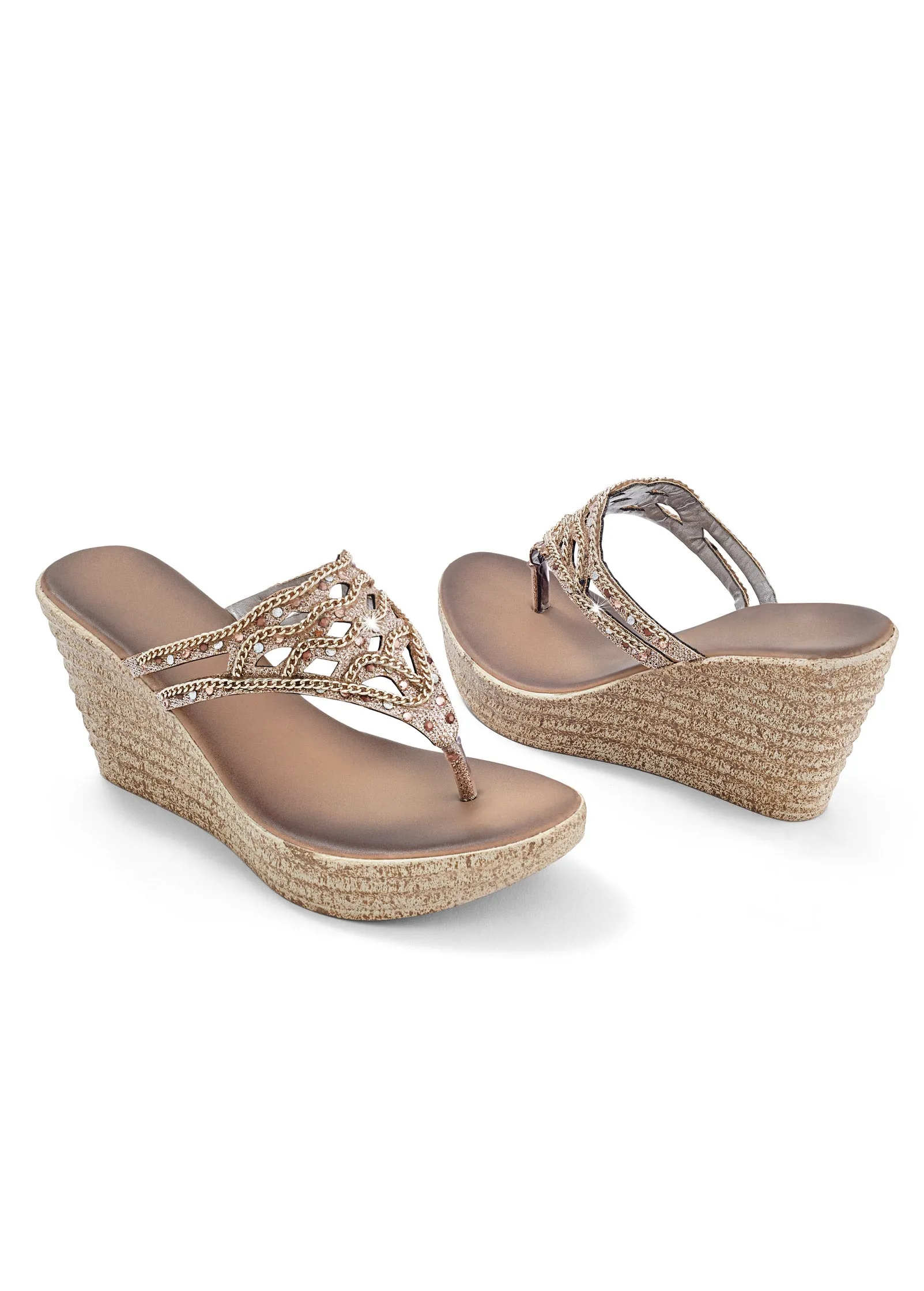 Embellished Wedges - Gold